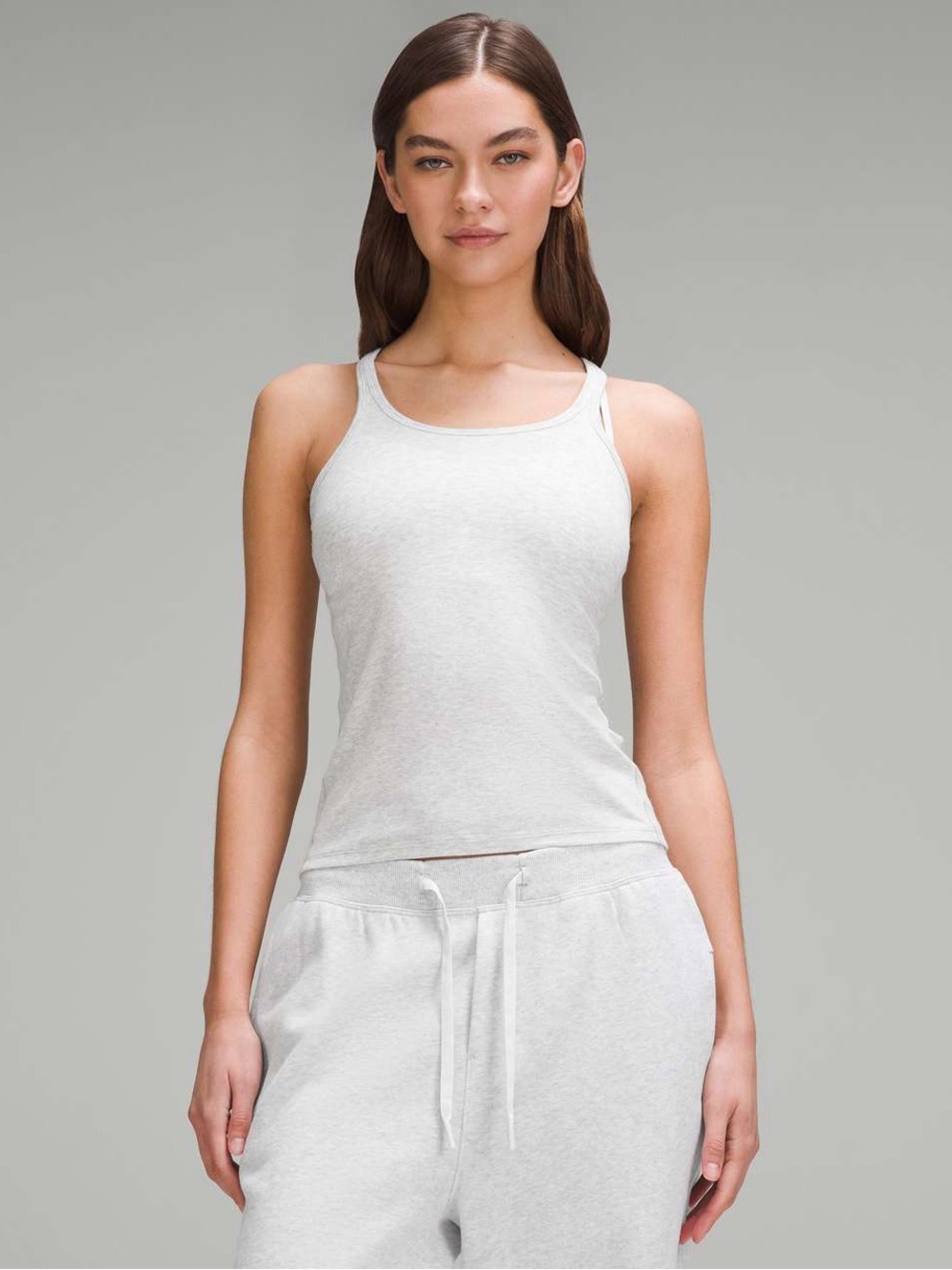 Lululemon Hold Tight Thin Strap Racerback Tank Top Ultra Light Grey Size 8